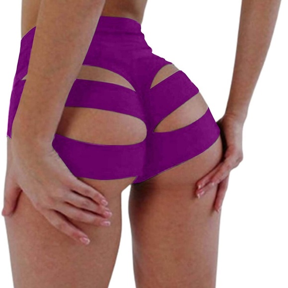 Cut Out Booty Shorts - Picture 2 of 16